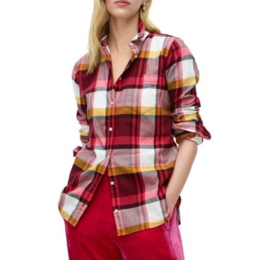 J. Crew plaid flannel button-down shirt